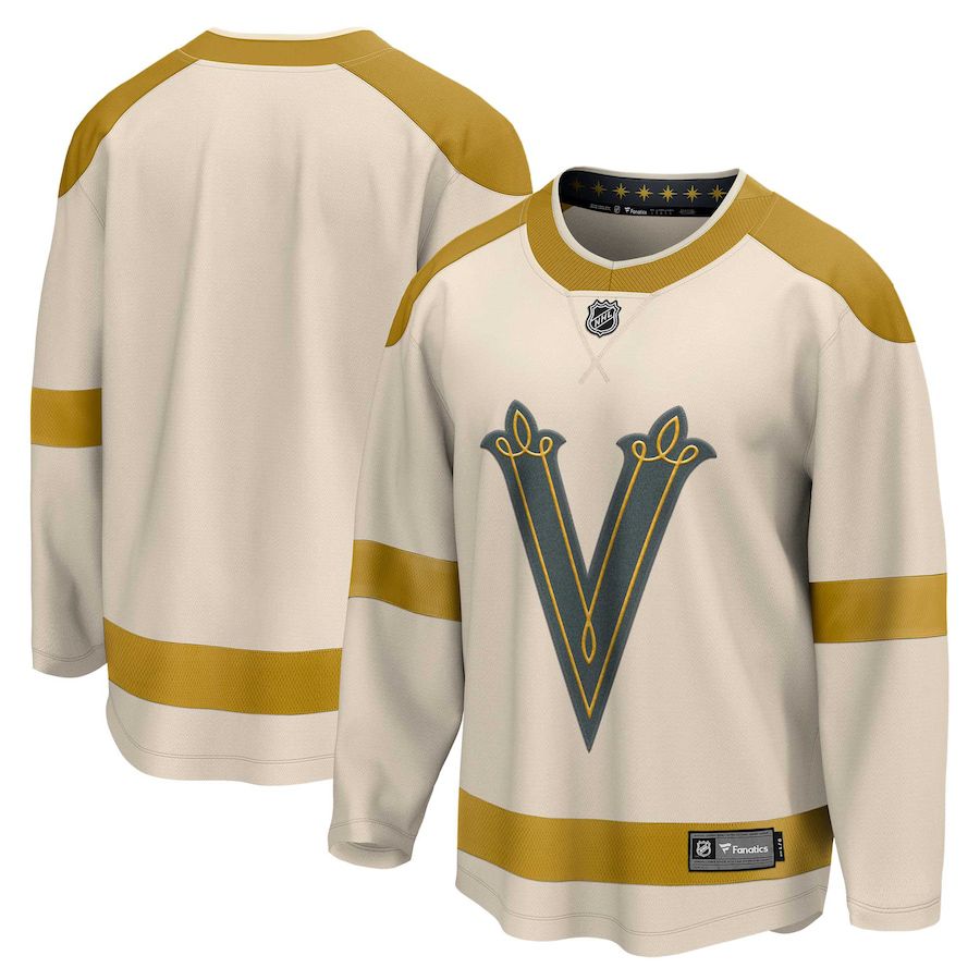 Men Vegas Golden Knights Fanatics Branded Cream 2024 NHL Winter Classic Breakaway Jersey->more nhl jerseys->NHL Jersey